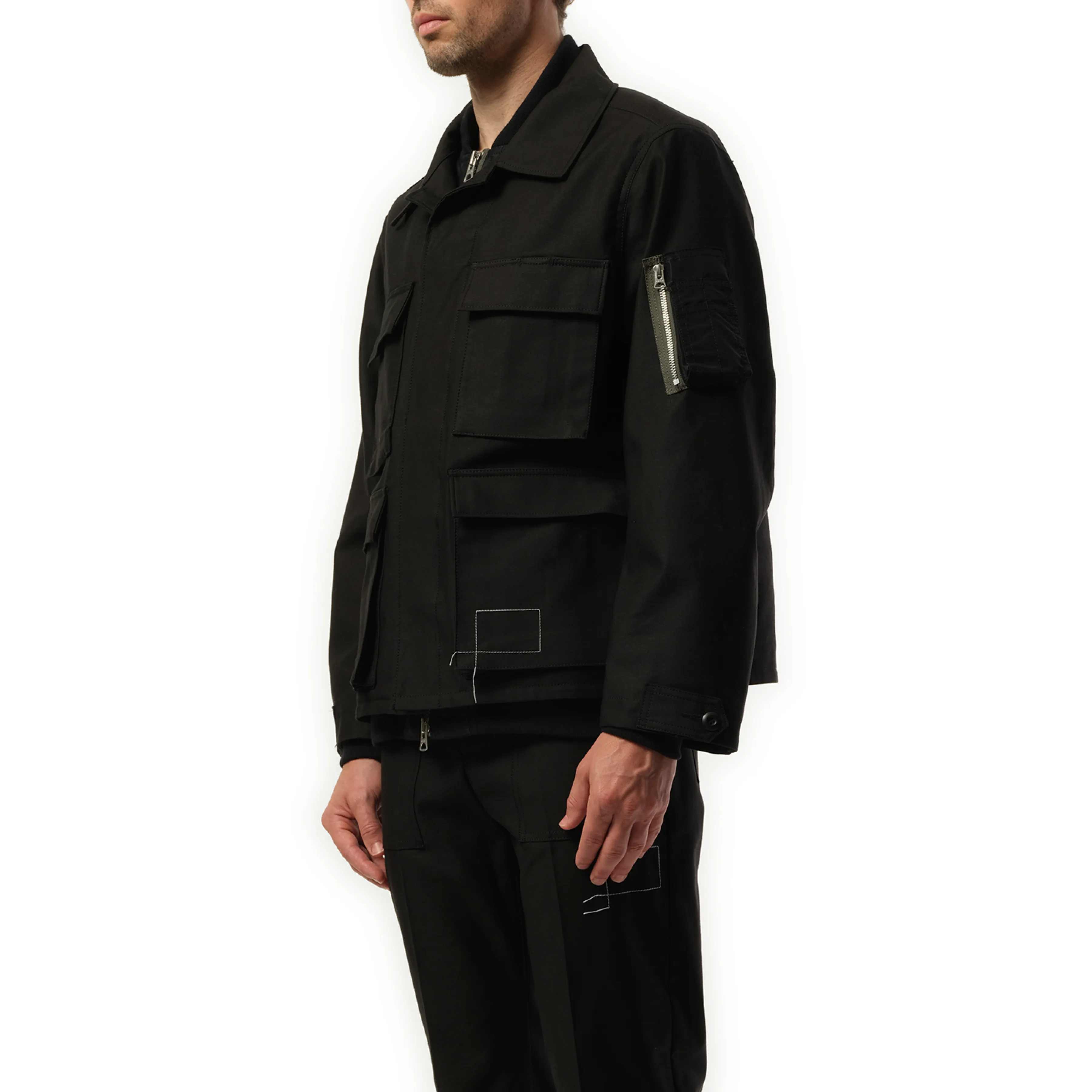 WTAPS Cotton Back Satin Jacket in Black